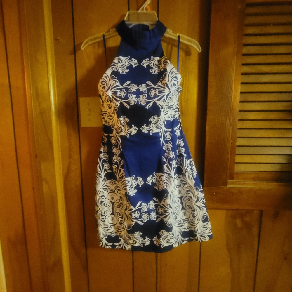 Sleeveless Backless Halter type Party Dress